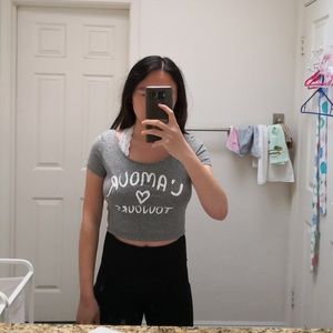 grey crop top